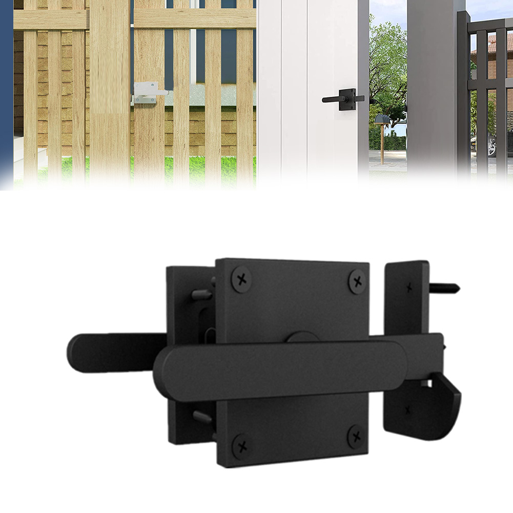 Furniture Hardware Fitting - Черный двусторонний алюминиевый замок-защелка для садовых